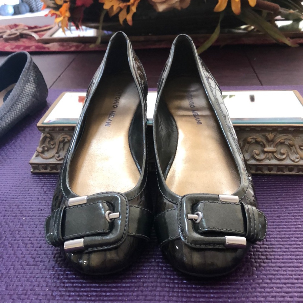 Antonio Melani dark green patent flats 7,5 great condition